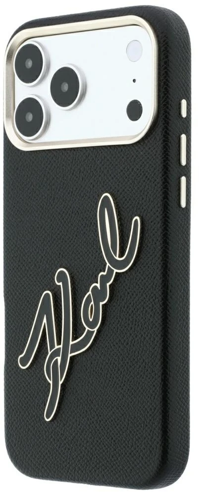 Dėklas Karl Lagerfeld Smooth Big Resin Signature Logo Case for iPhone 18 Pro Max / 17 Pro Max - Juodas