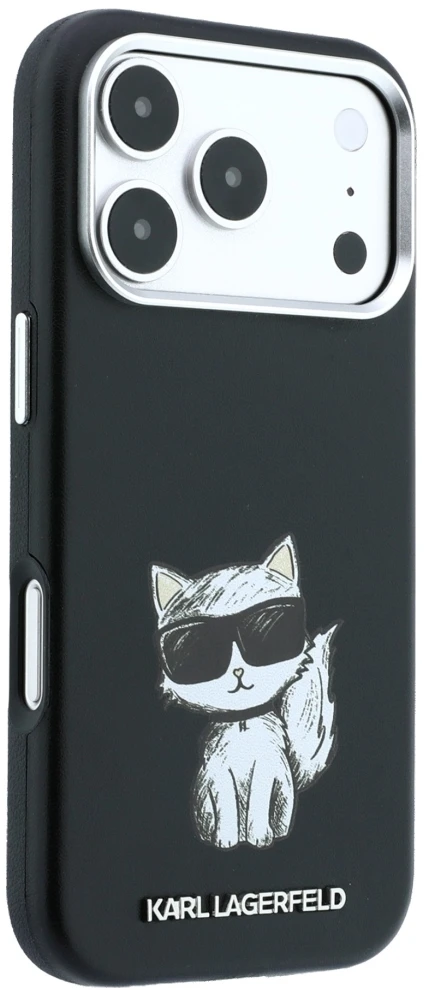 Dėklas Karl Lagerfeld Smooth Choupette Sketch MagSafe Case for iPhone 18 Pro / 17 Pro / 18 Pro - Juodas