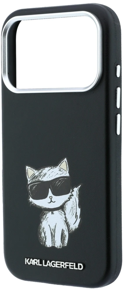 Dėklas Karl Lagerfeld Smooth Choupette Sketch MagSafe Case for iPhone 18 Pro / 17 Pro / 18 Pro - Juodas