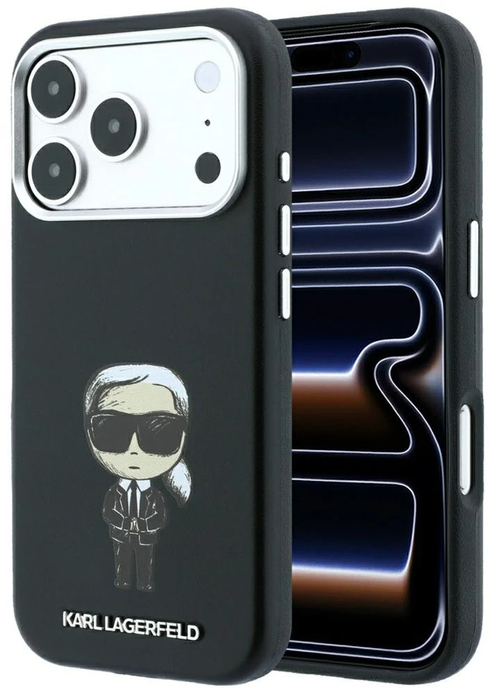 Dėklas Karl Lagerfeld case for IPHONE 18 Pro Max/ 17 Pro Max compatible with MagSafe (Smooth Ikonik Sketch) juodas