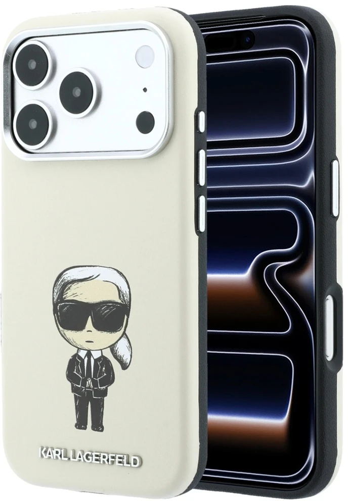 Dėklas Karl Lagerfeld Smooth Ikonik Sketch MagSafe Case for iPhone 18 Pro / 17 Pro - rusvai gelsvas