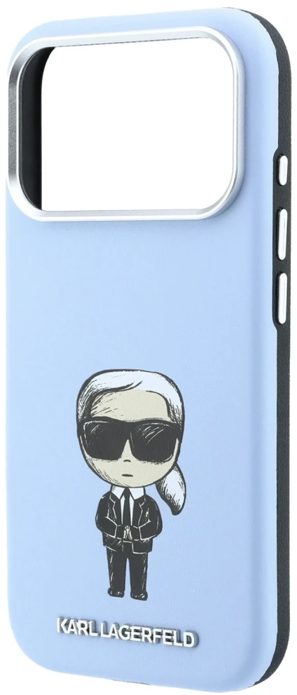 Dėklas Karl Lagerfeld Smooth Ikonik Sketch MagSafe case for iPhone 18 Pro / 17 Pro - light mėlynas