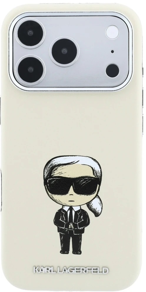 Dėklas Karl Lagerfeld Smooth Ikonik Sketch MagSafe do iPhone 18 Pro Max / 17 Pro Max smėlio spalva