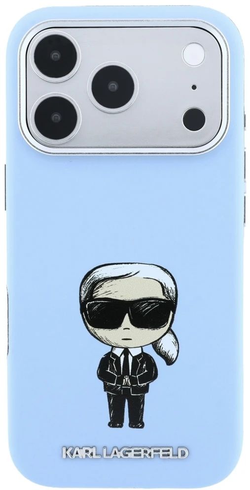 Dėklas Karl Lagerfeld Smooth Ikonik Sketch MagSafe case for iPhone 18 Pro / 17 Pro - light mėlynas