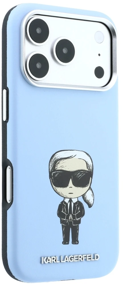 Dėklas Karl Lagerfeld Smooth Ikonik Sketch MagSafe case for iPhone 18 Pro / 17 Pro - light mėlynas