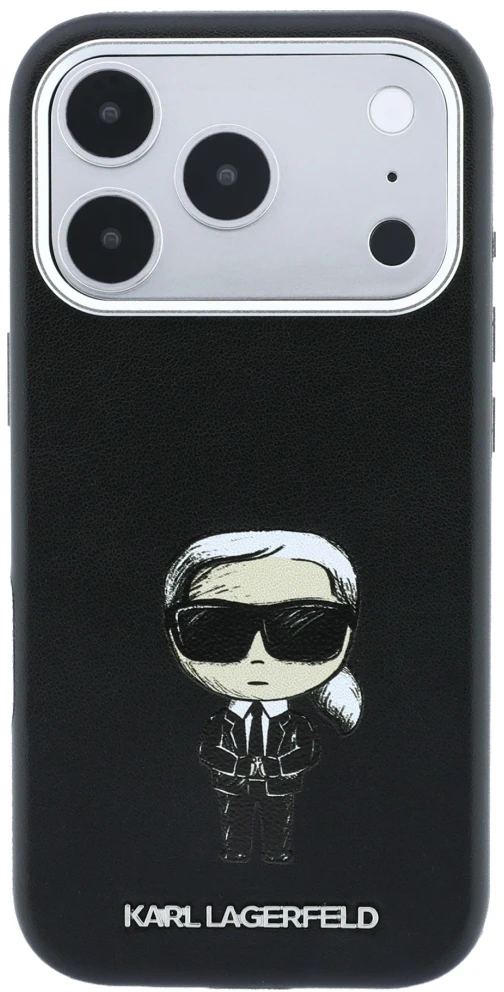 Dėklas Karl Lagerfeld Smooth Ikonik Sketch MagSafe Case for iPhone 18 Pro / 17 Pro - Juodas