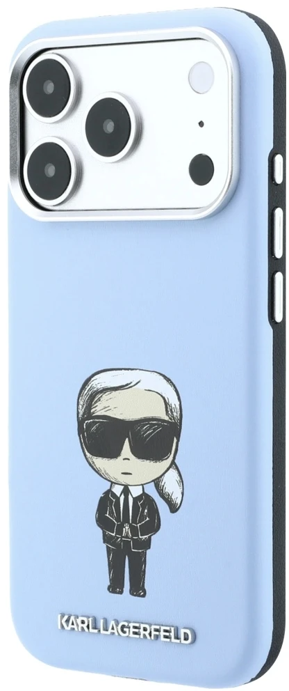Dėklas Karl Lagerfeld Smooth Ikonik Sketch MagSafe case for iPhone 18 Pro / 17 Pro - light mėlynas