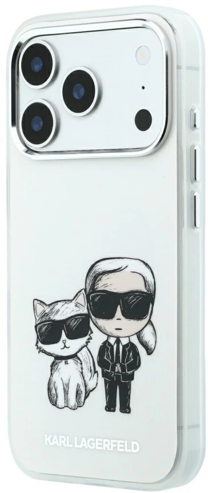Dėklas Karl Lagerfeld Smooth Karl & Choupette Bodies Sketch MagSafe Case for iPhone 18 Pro / 17 Pro - rusvai gelsvas