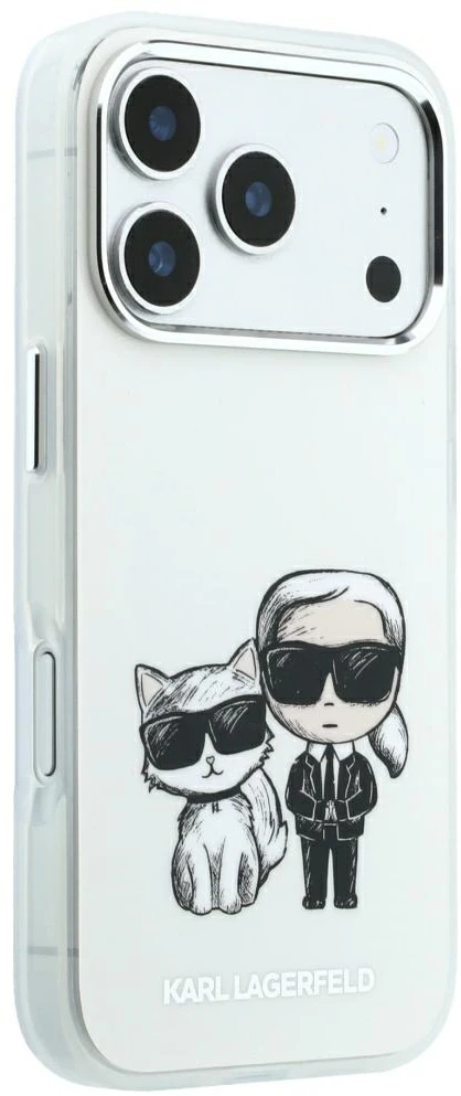 Dėklas Karl Lagerfeld Smooth Karl & Choupette Bodies Sketch MagSafe Case for iPhone 18 Pro / 17 Pro - rusvai gelsvas