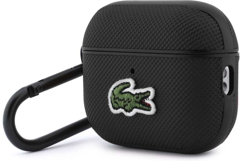 Lacoste Petit Pique Croc Logo Patch dėklas skirtas AirPods Pro 3 Juodas