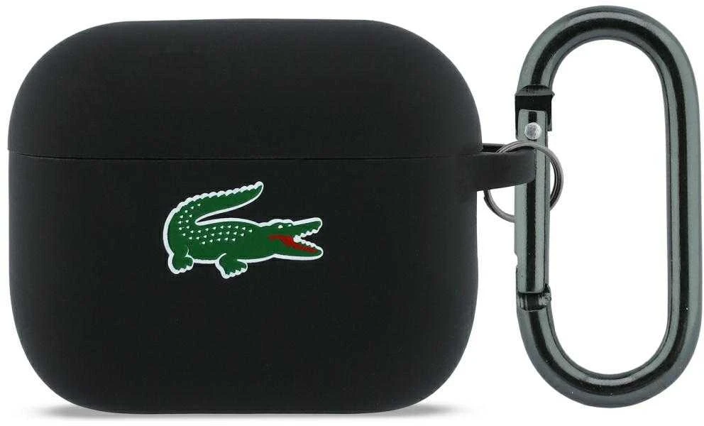 Lacoste Liquid Silicone Croc Logo dėklas skirtas Apple AirPods Pro 3 juodos spalvos