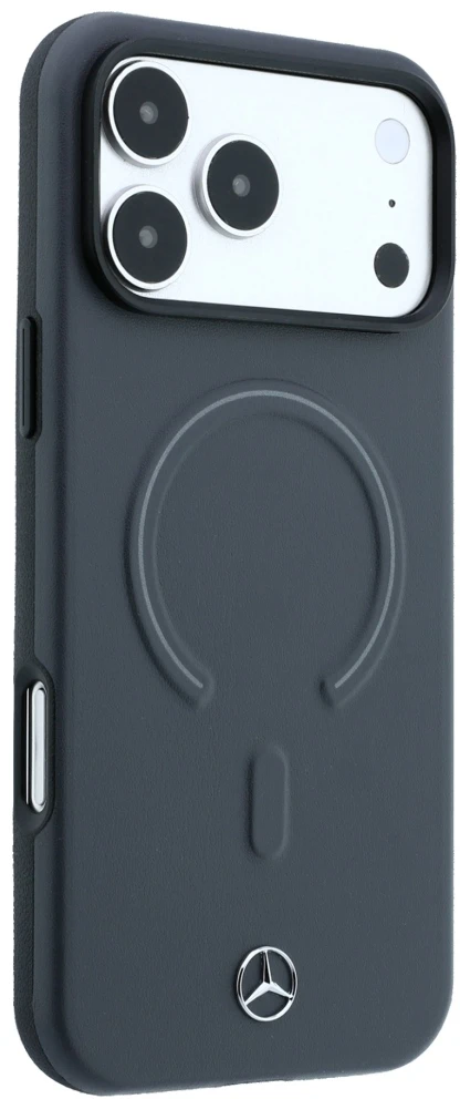 Dėklas Mercedes Leather 3D MagSafe do iPhone 18 Pro / 17 Pro antracytowy