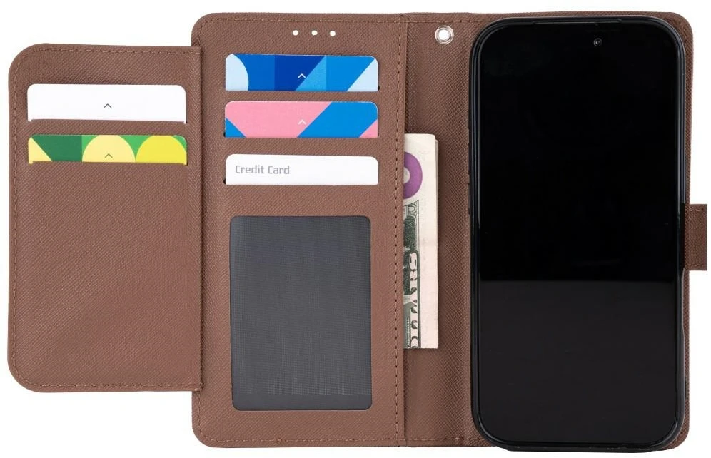 Dėklas Mercury Essential Diary do iPhone 17 Pro / 18 Pro ruda