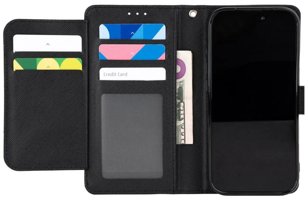 Dėklas Mercury Essential Diary do iPhone 17 Pro / 18 Pro juoda