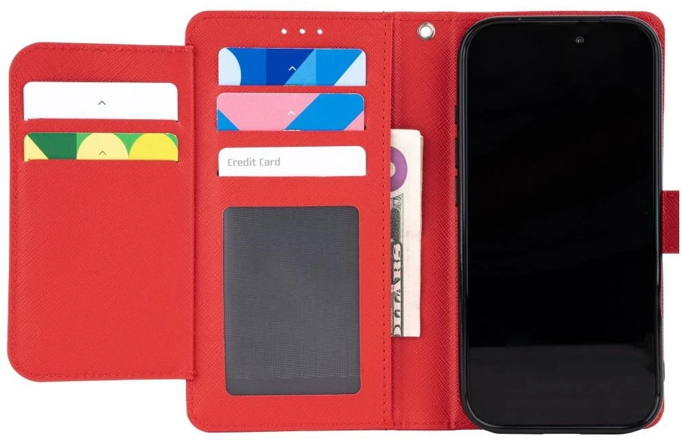 Dėklas Mercury Essential Diary do iPhone 17 Pro / 18 Pro raudona