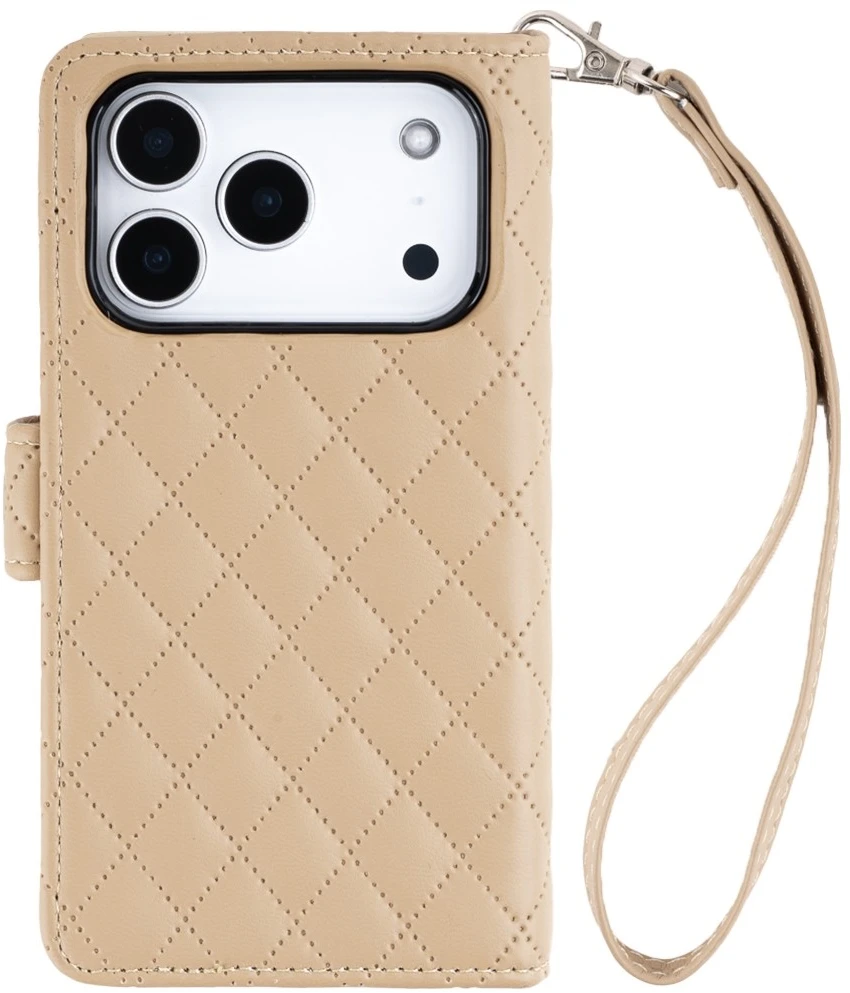 Dėklas Mercury Luxe Diary do iPhone 17 Pro / 18 Pro smėlio spalva