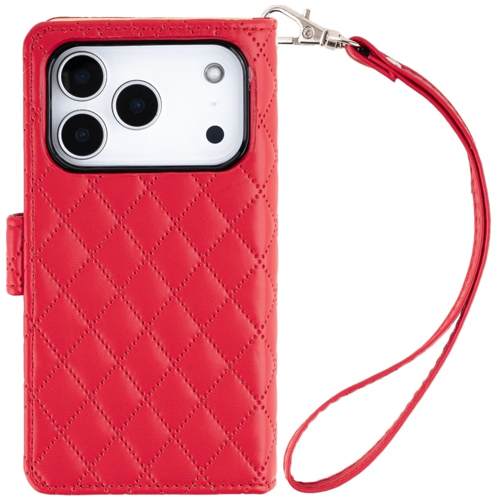 Dėklas Mercury Luxe Diary skirtas iPhone 17 Pro / 18 Pro raudonas