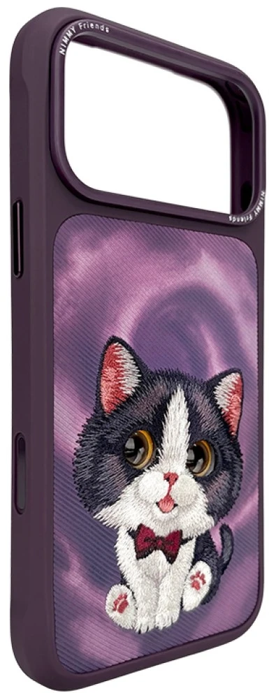 Dėklas NIMMY case BIG EYED CREAM CAT for IPHONE 18 Pro/17 Pro violetinė