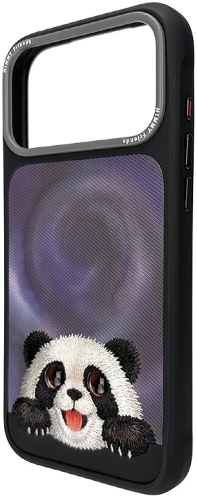 Dėklas NIMMY case BIG EYED LYING GIANT PANDA compatible with MagSafe for IPHONE 18 Pro/17 Pro juodas