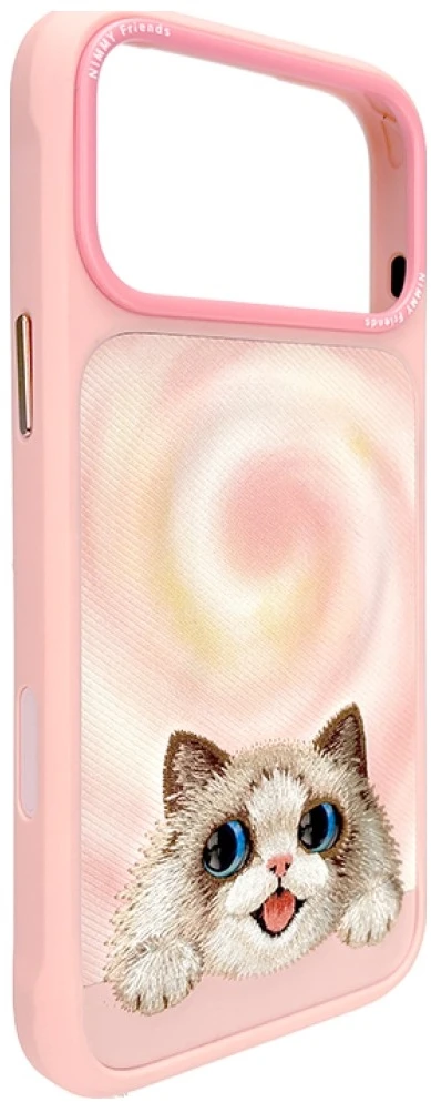 Dėklas NIMMY case BIG EYED LYING RAGDOLL CAT compatible with MagSafe for IPHONE 18 Pro Max/17 Pro Max pink