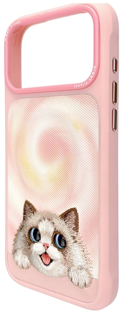 Dėklas NIMMY case BIG EYED LYING RAGDOLL CAT compatible with MagSafe for IPHONE 18 Pro Max/17 Pro Max pink