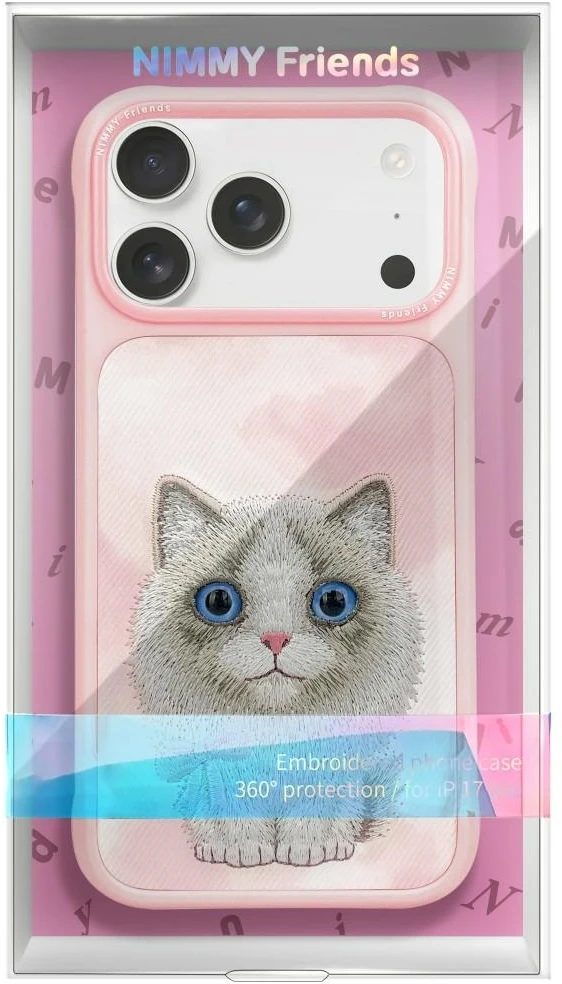 Dėklas NIMMY case BIG EYED RAGDOLL for IPHONE 18 Pro/17 Pro pink