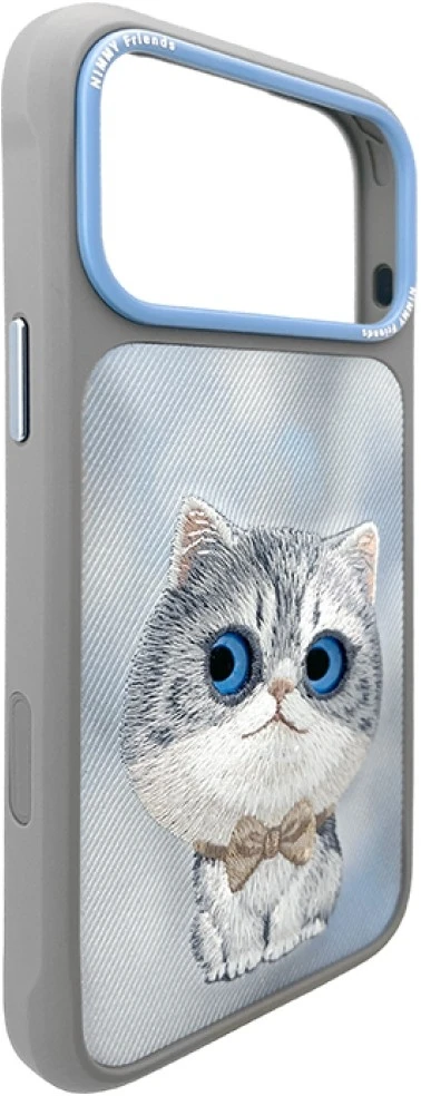Dėklas NIMMY case BIG EYED Sidabrinis SHADED CAT for IPHONE 18 Pro Max/17 Pro Max pilkas