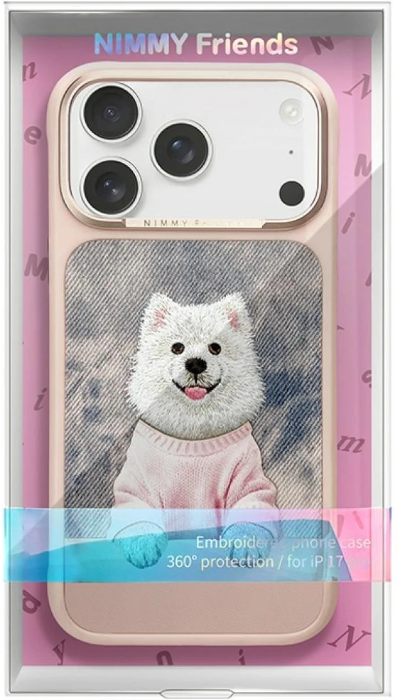 Dėklas NIMMY case GENTLE PETS SERIES DOG compatible with MagSafe for IPHONE 18 Pro Max/17 Pro Max rožinė