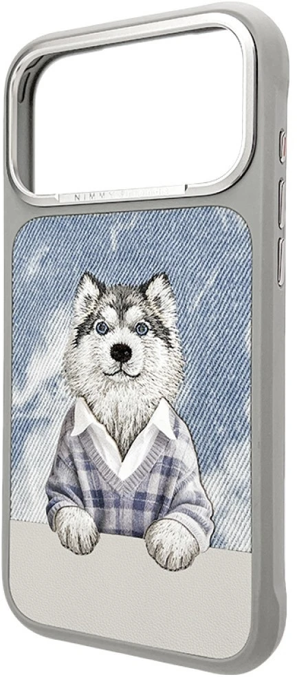 Dėklas NIMMY case GENTLE PETS SERIES DOG compatible with MagSafe for IPHONE 18 Pro/17 Pro pilkas