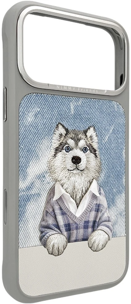 Dėklas NIMMY case GENTLE PETS SERIES DOG compatible with MagSafe for IPHONE 18 Pro/17 Pro pilkas