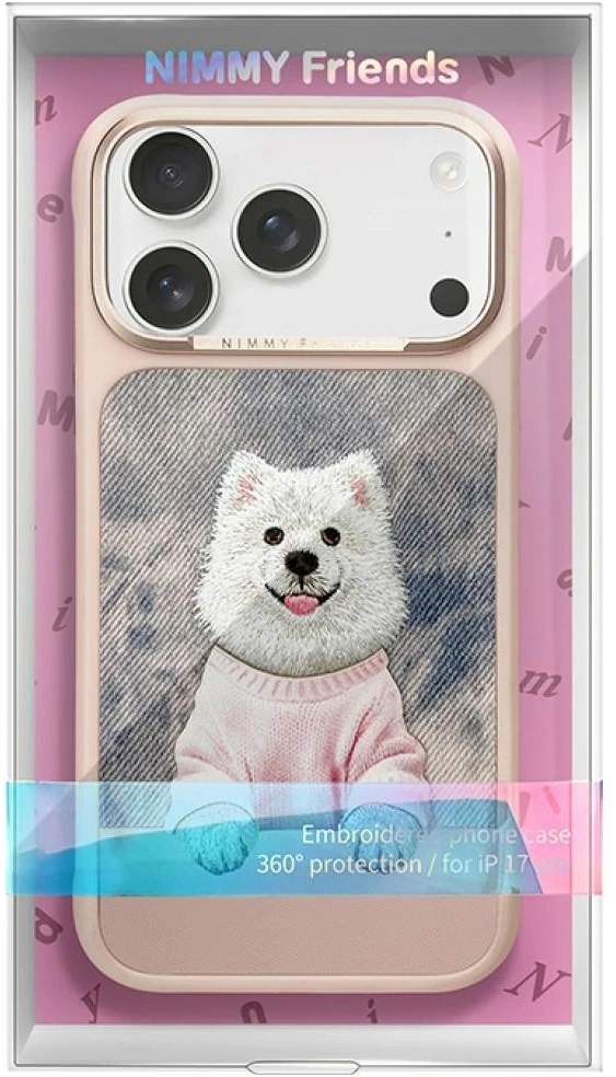 Dėklas NIMMY case GENTLE PETS SERIES DOG compatible with MagSafe for IPHONE 18 Pro/17 Pro pink