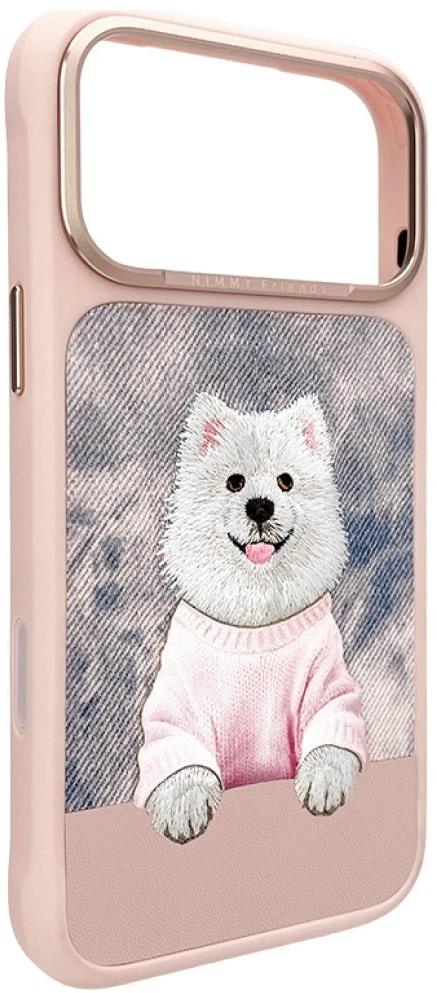 Dėklas NIMMY case GENTLE PETS SERIES DOG compatible with MagSafe for IPHONE 18 Pro/17 Pro pink