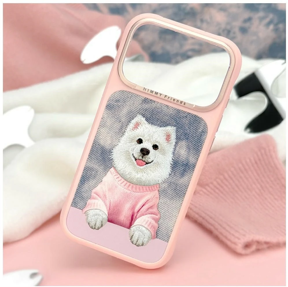 Dėklas NIMMY case GENTLE PETS SERIES DOG compatible with MagSafe for IPHONE 18 Pro/17 Pro pink