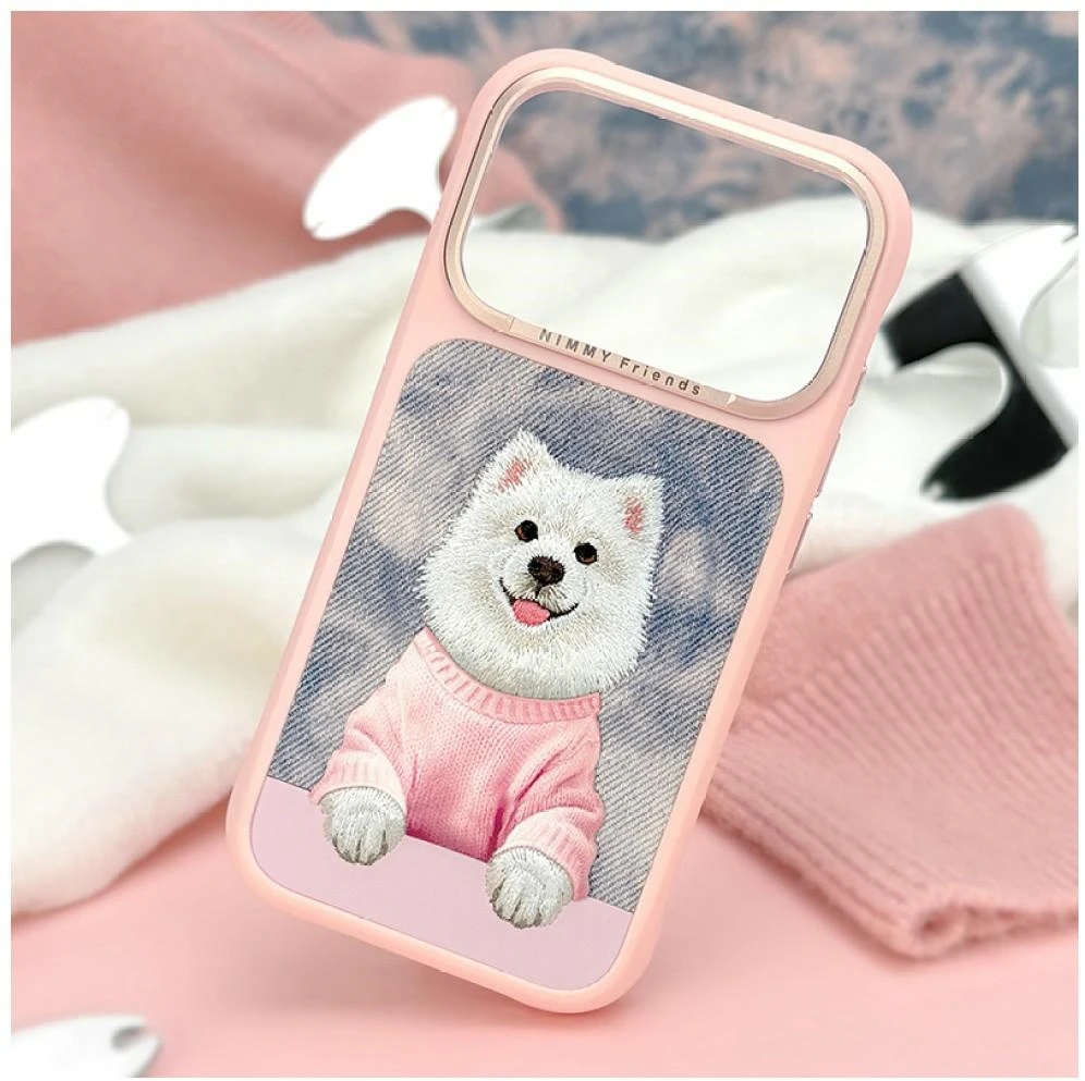 Dėklas NIMMY case GENTLE PETS SERIES DOG compatible with MagSafe for IPHONE 18 Pro Max/17 Pro Max rožinė