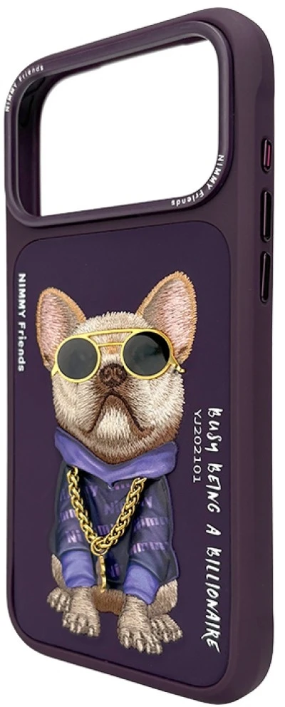 Dėklas NIMMY case GLASSES COOL DOG for IPHONE 18 Pro Max/17 Pro Max violetinė