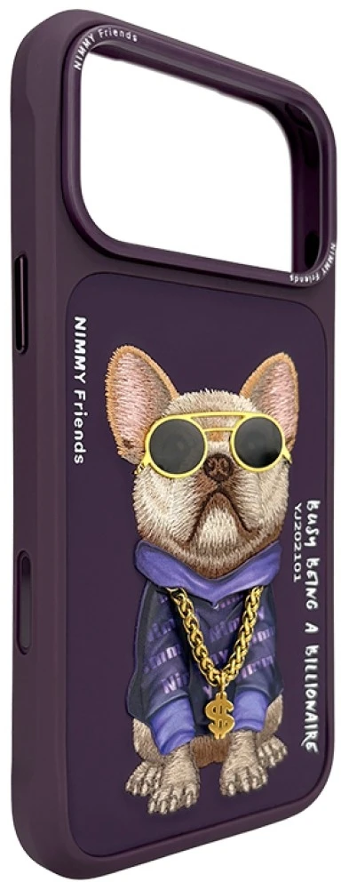 Dėklas NIMMY case GLASSES COOL DOG for IPHONE 18 Pro Max/17 Pro Max violetinė
