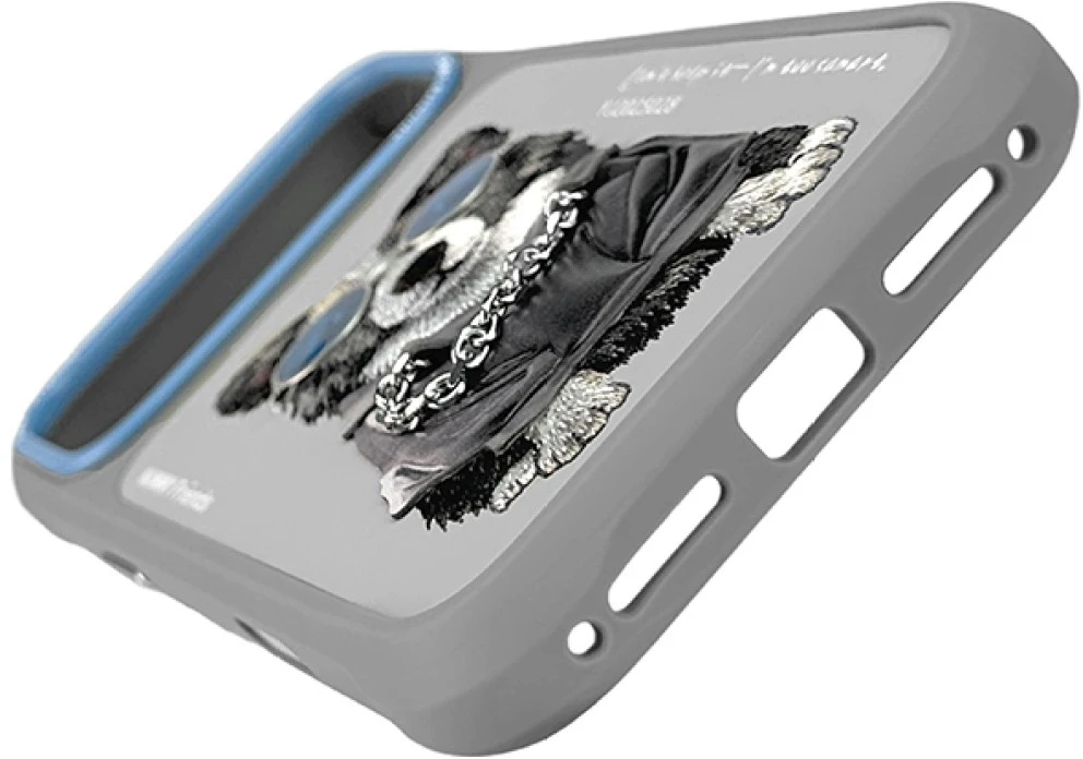 Dėklas NIMMY case GLASSES COOL DOG for IPHONE 18 Pro Max/17 Pro Max pilkas