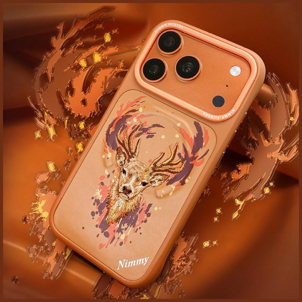 Dėklas NIMMY case DEER compatible with MagSafe for IPHONE 18 Pro/17 Pro oranžinis