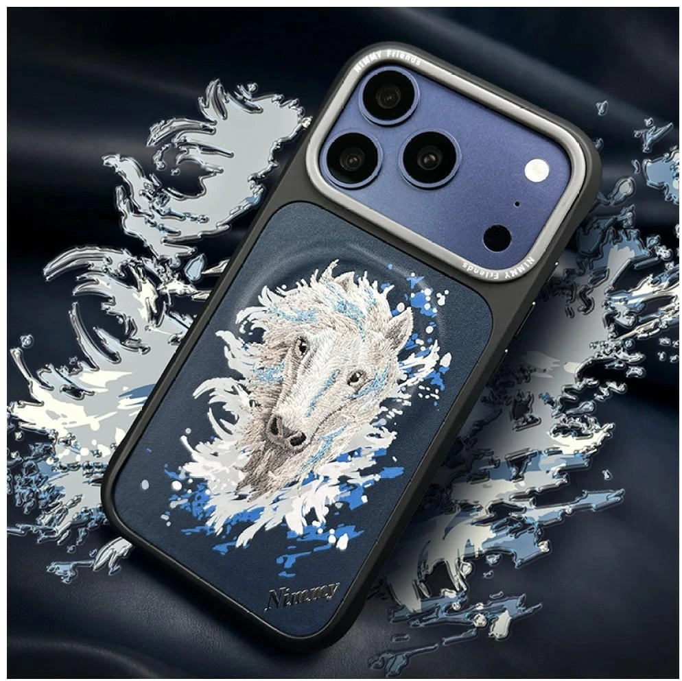Dėklas NIMMY case HORSE compatible with MagSafe for IPHONE 18 Pro/17 Pro navy mėlynas