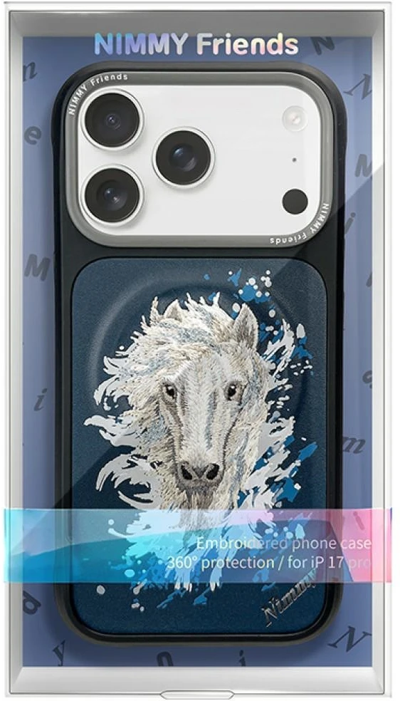 Dėklas NIMMY case HORSE compatible with MagSafe for IPHONE 18 Pro/17 Pro navy mėlynas