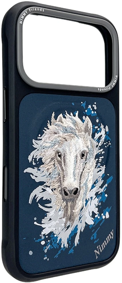 Dėklas NIMMY case HORSE compatible with MagSafe for IPHONE 18 Pro/17 Pro navy mėlynas