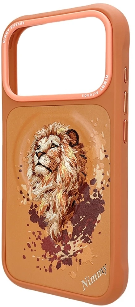 Dėklas NIMMY case LION compatible with MagSafe for IPHONE 18 Pro/17 Pro oranžinis