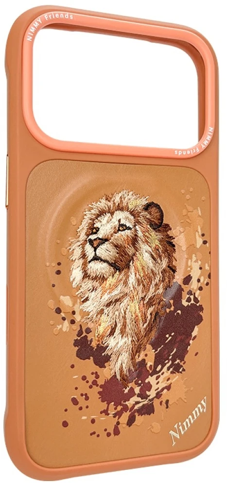Dėklas NIMMY case LION compatible with MagSafe for IPHONE 18 Pro/17 Pro oranžinis