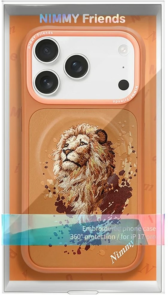 Dėklas NIMMY case LION compatible with MagSafe for IPHONE 18 Pro/17 Pro oranžinis