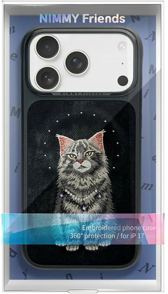 Dėklas NIMMY case LUCKY FASHION CAT compatible with MagSafe for IPHONE 18 Pro/17 Pro juodas