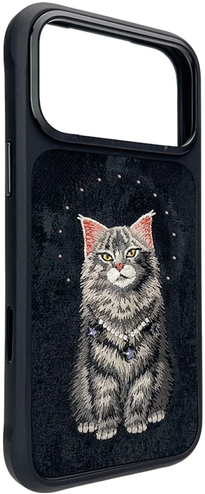 Dėklas NIMMY case LUCKY FASHION CAT compatible with MagSafe for IPHONE 18 Pro Max/17 Pro Max juodas