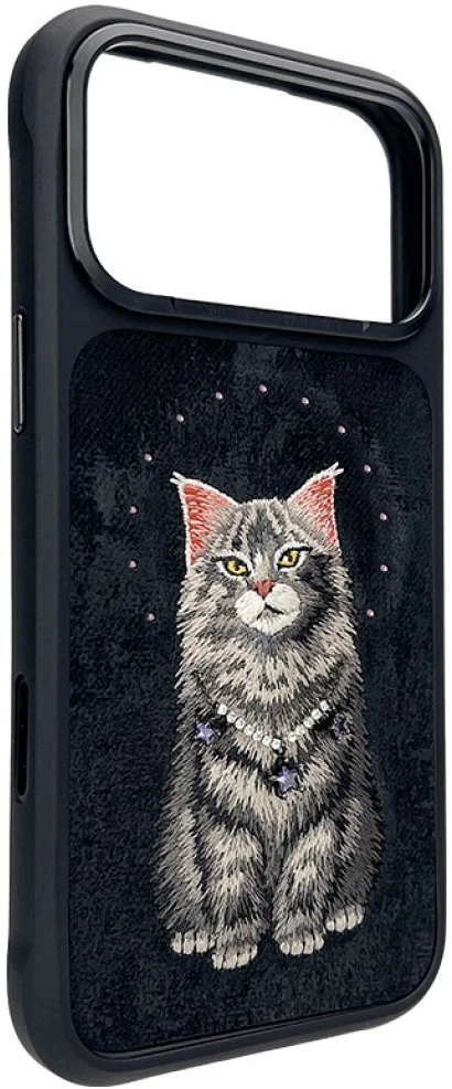 Dėklas NIMMY case LUCKY FASHION CAT compatible with MagSafe for IPHONE 18 Pro/17 Pro juodas