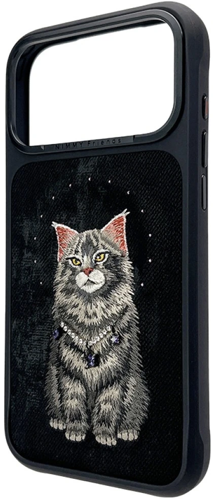 Dėklas NIMMY case LUCKY FASHION CAT compatible with MagSafe for IPHONE 18 Pro Max/17 Pro Max juodas