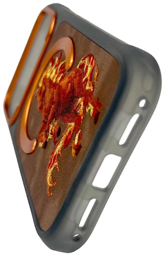 Dėklas NIMMY case MAGNETIC FANTASY ANIMAL HORSE compatible with MagSafe for IPHONE 18 Pro Max/17 Pro Max oranžinis