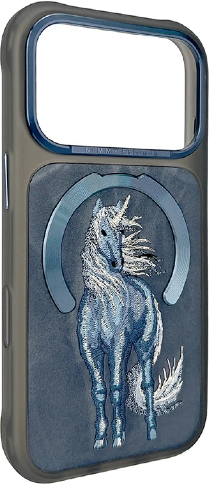Dėklas NIMMY case MAGNETIC FANTASY ANIMAL UNICORN compatible with MagSafe for IPHONE 18 Pro Max/17 Pro Max mėlynas